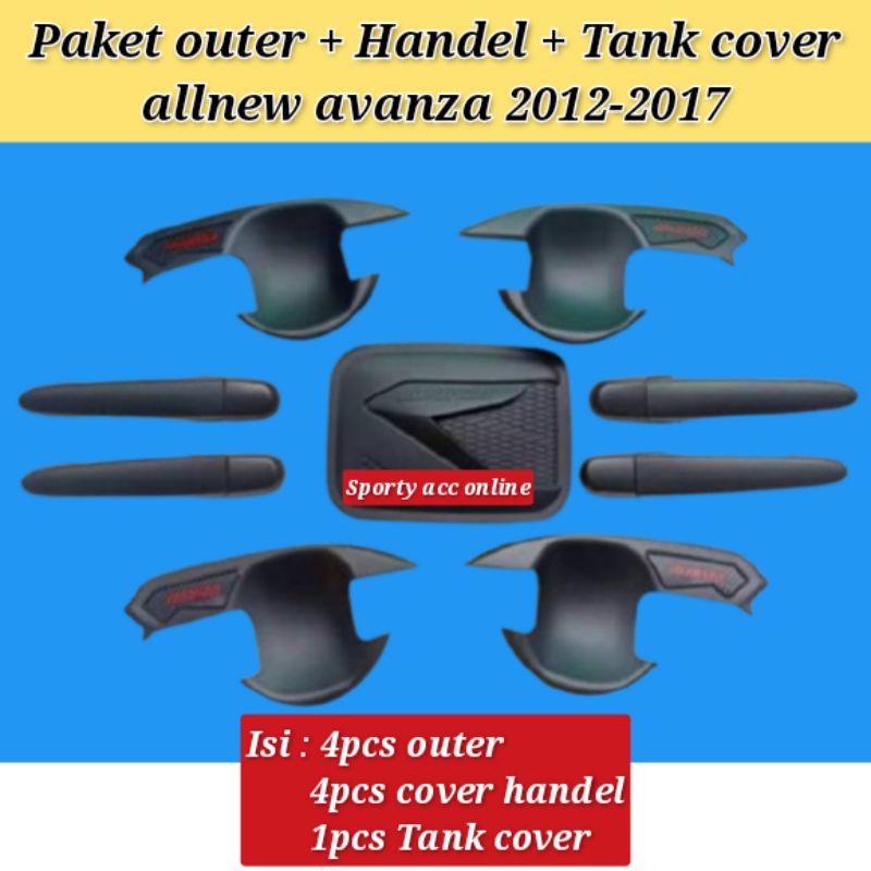 Outer dan handel plus tank cover allnew avanza 2012 - 2017