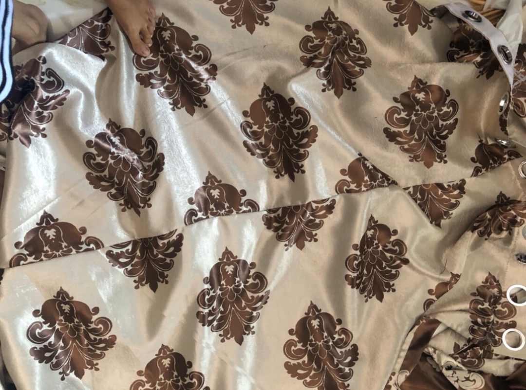 Gorden Jendela Rumah Minimalis Motif Classic Terbaru Hitam Abu Smokering 5/6lipatan