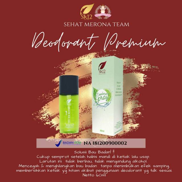Deodorant spray premium SR12-Herbal Deo-Halal-BPOM-Aman untuk anak bumil