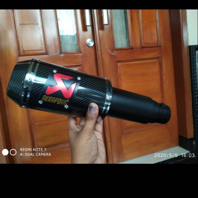 Knalpot racing Akrapovic blackdoff silincer only inlet 50mm GRATIS DB KILLER