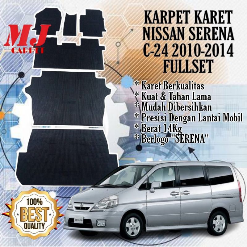 Karpet KARET Berlogo Nissan Serena C24 2010-2014 Premium Fullset