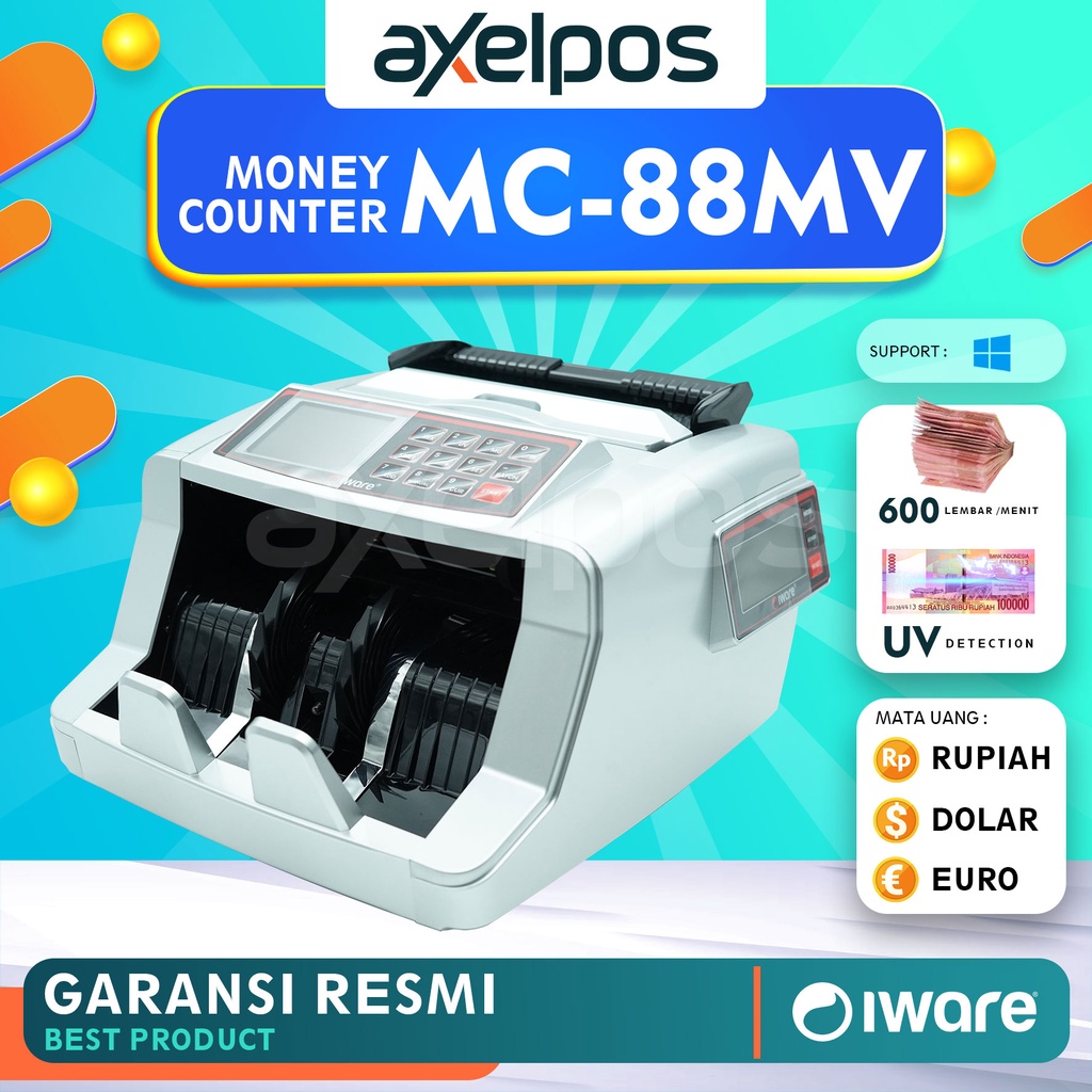 MONEY COUNTER - MESIN ALAT PENGHITUNG UANG - IWARE MC-88MV