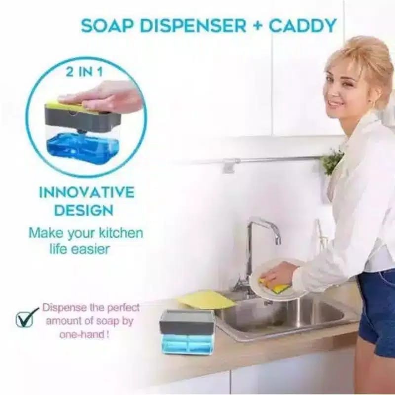 Soap pump dispenser sabun dapur spons 2in1 free sponge