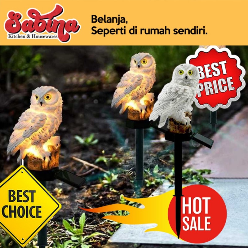 Lampu Solar Panel Hias Taman Pekarangan Outdoor Model Burung Hantu