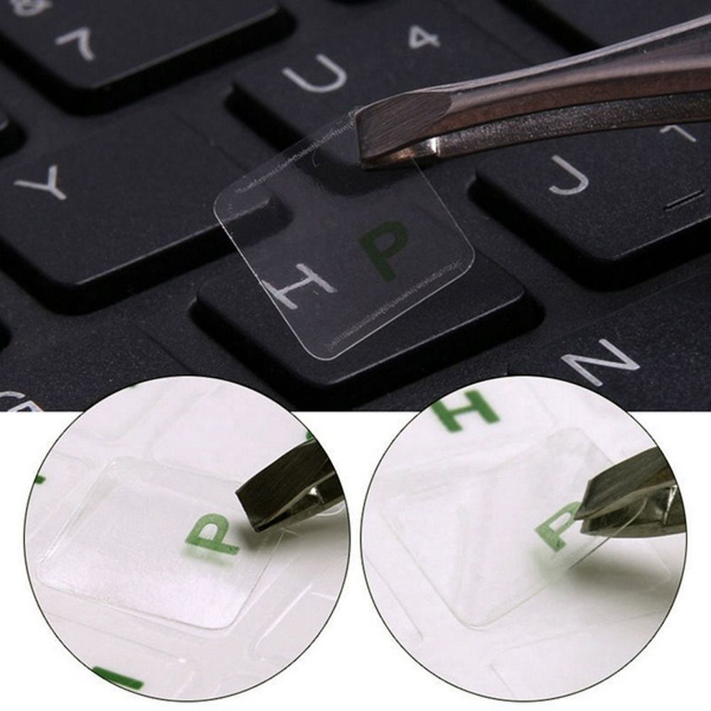 QUINTON Durable Russian For Computer Transparent Keyboard Stickers Protective Film 10 Inch No Alphabet Multiple Color Language/Multicolor