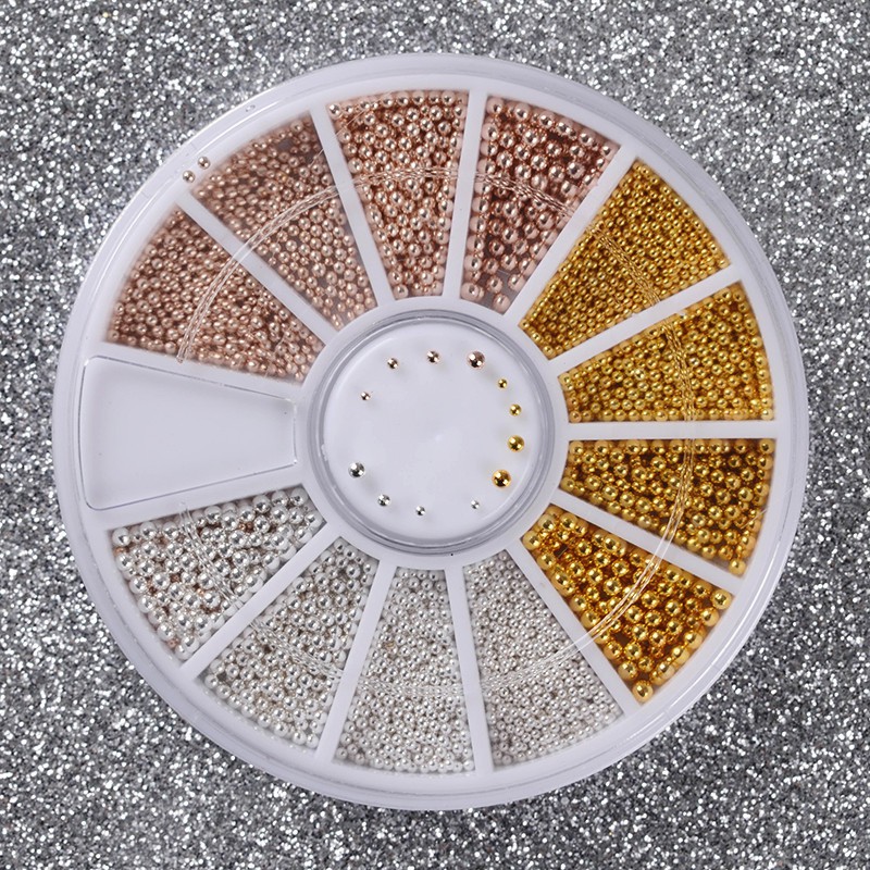 Manik-manik Stud Berlian Imitasi 3D Warna Rose Red Ukuran Campur Untuk Dekorasi Nail Art