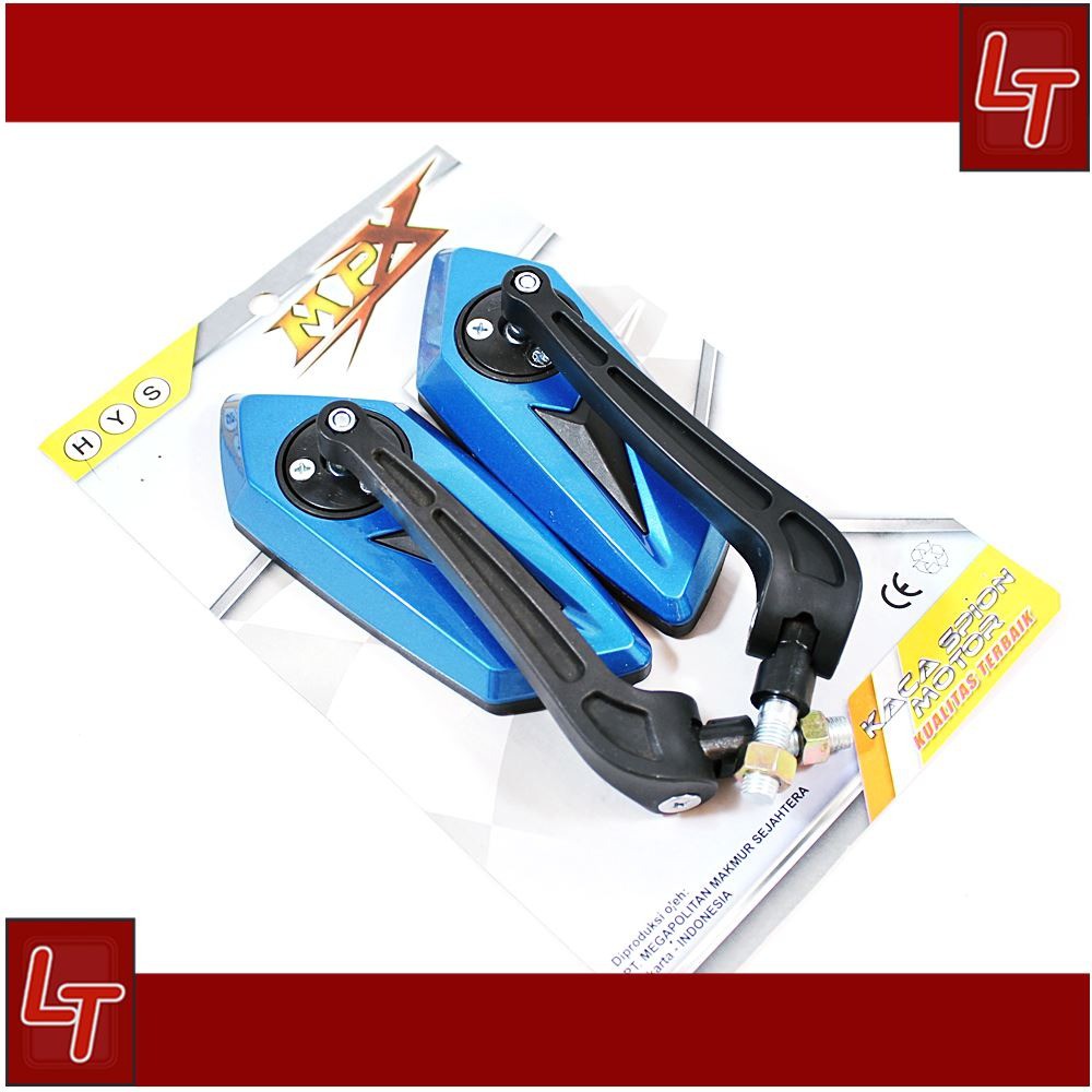Spion Motor Alevo Honda Putar 360 Derajat Beat Vario Scoopy Dll Variasi Aksesoris Motor Warna Biru