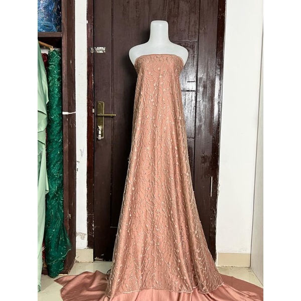 kain bahan tile padi mutiara / Bahan  kebaya brukat