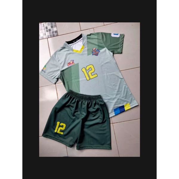 Stelan Baju Volly Full Printing/Kaos Volly Proliga Motif BJB hijau terbaru