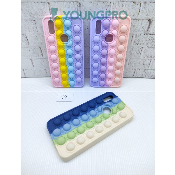 SILICONE CASE POP IT VIVO V9 Y85 - CASE PENGHILANG STRESS RAINBOW