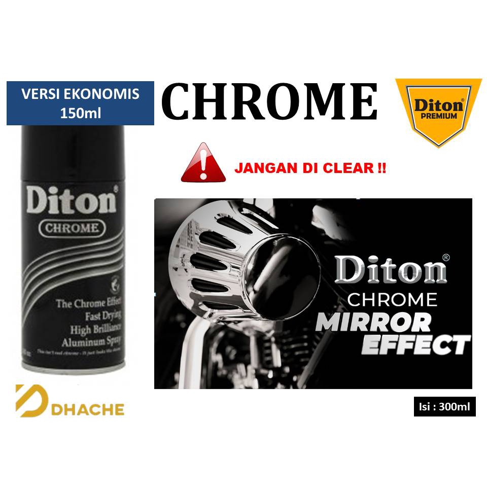 Cat Pilox Diton CHROME Chrom Crom Krom Krum Stenlis atau Efek Kaca Mengkilap 150ml