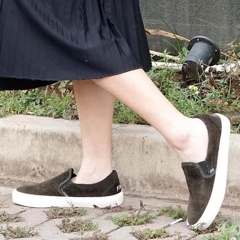 Vulking Sepatu Slip On Wanita Low Casual Street Style TEXAS ARMY Corduroy Original