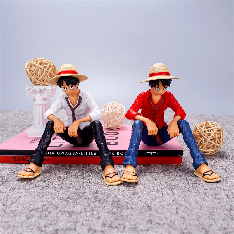 Mainan Action Figure Model Anime One Piece Luffy Duduk Untuk Koleksi