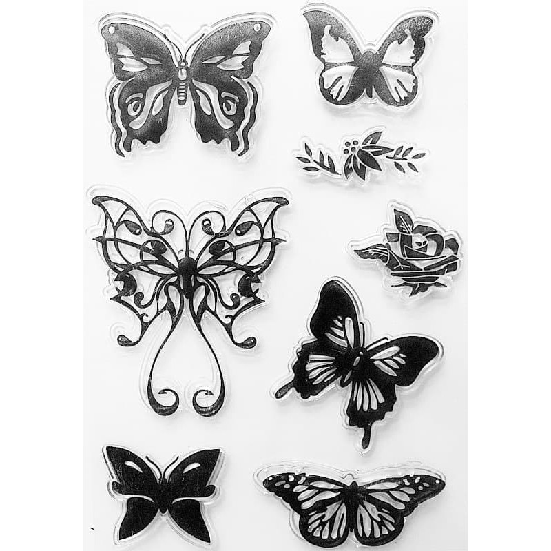 Clear Stamp (Stempel Transparan/Bening) - Six Shape of Butterfly