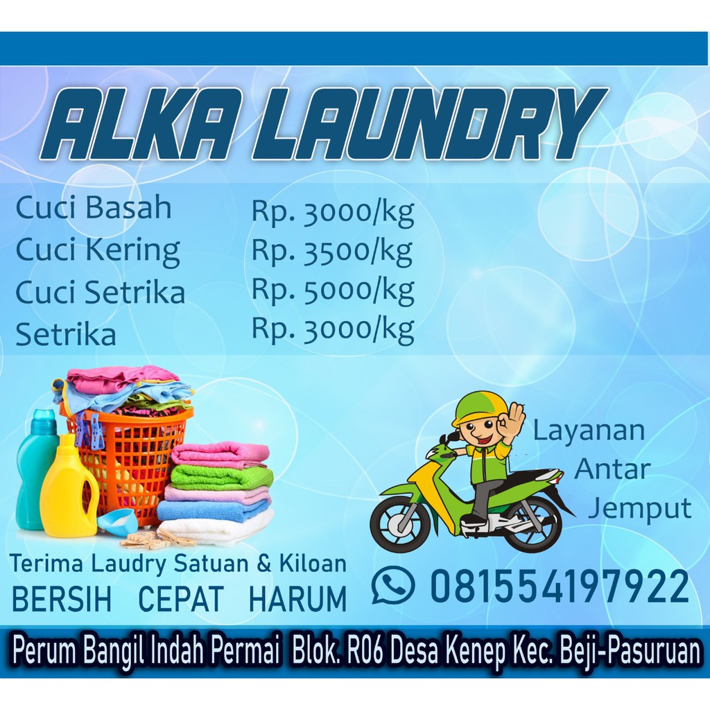 Banner Laundry sudah termasuk desain