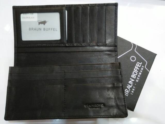 Dompet braunbuffel panjang lipat kulit asli import