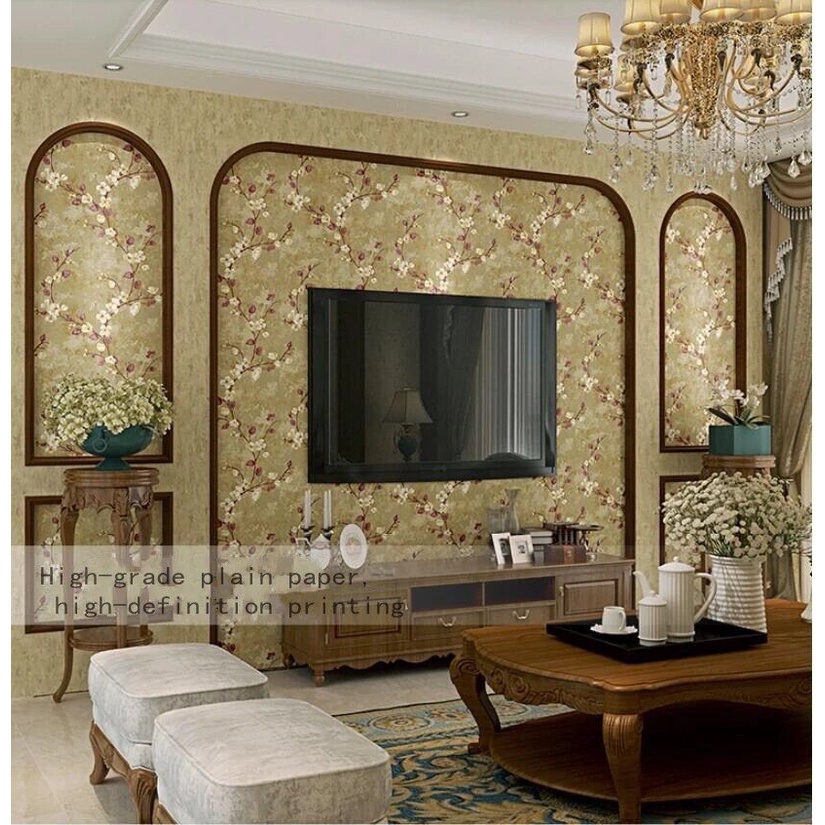 Wallpaper Sticker Dinding Motif RANTING BUNGA SAKURA