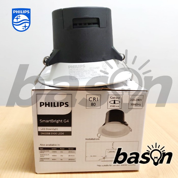 PHILIPS DN035B 7W 600lm D100 4&quot; PSU WH -  LED Downlight Profesional