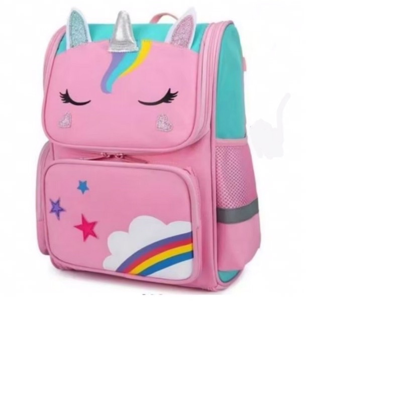 RANSEL SEKOLAH PEREMPUAN TAS GENDONG ANAK CEWEK TK PAUD SD MOTIF KUDA UNICORN PELANGI RAINBOW