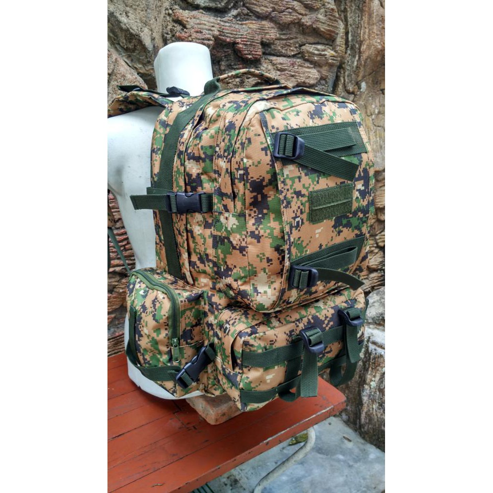 Tas Ransel Lebanon Besar Tentara Tactical Loreng Coklat Hijau