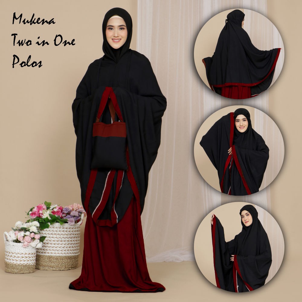 Mukena Bali Salwa Polos 2 in 1 Bahan Rayon Janger Premium By Zahwa