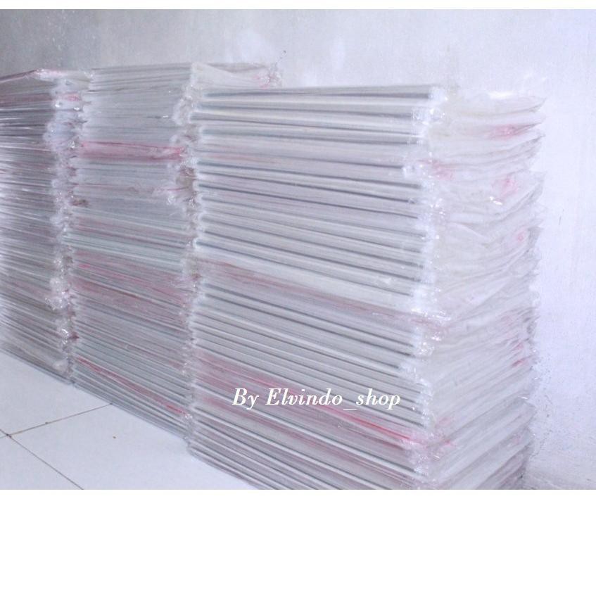 

( Produk Promo ) d-14 >> PLASTIK OPP 28x37 KEMASAN BAJU/ PLASTIK BENING SEAL LEM !!