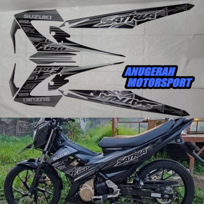 Striping Satria Fu facelift FL hitam silver bintang 2014