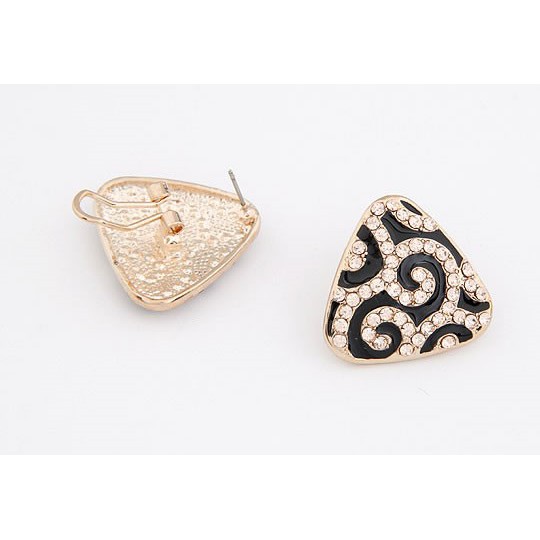 LRC Anting Tusuk Eco Leopard Glassess Triangle Design Alloy Stud Earrings