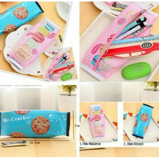 

TEMPAT PENSIL LUCU/UNIK/MOTIF KUE/BISKUIT/PRAKTIS/SOUVENIR/GIFT/KADO