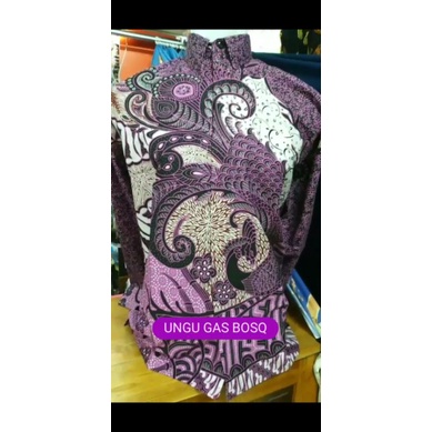 BAJU PANJANG UNGU LAVENDER BAJU kemeja batik pria lengan panjang PENDEK PREMIUM BSO OFFICIAL