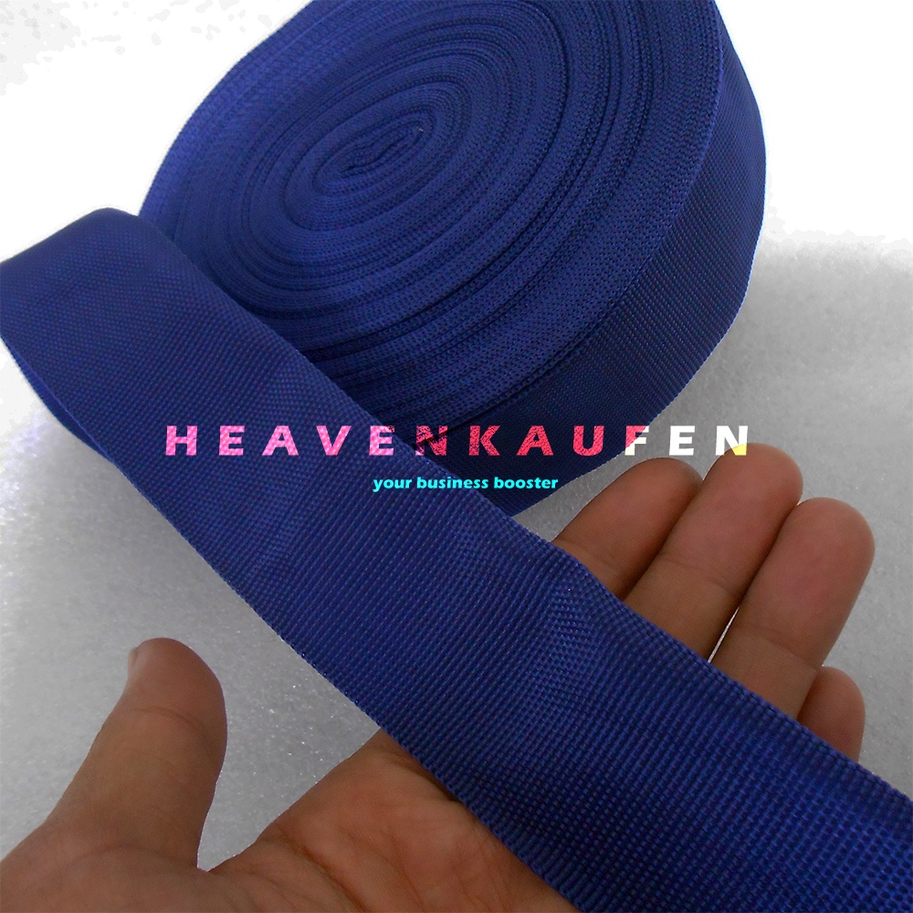 Bisban Pelipit Webbing PCR Biru Navy Dongker Lebar 3,8 cm Harga Per Rol isi 27 Meter