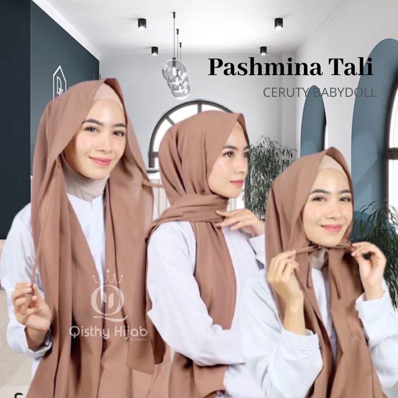 Kerudung Pashmina Tali Ceruty Babydoll | Hijab Pashmina Murah | Pashmina Instant