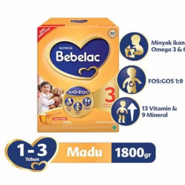 Bebelac 3 Rasa Madu 1800 Gr Usia 1-3 Tahun