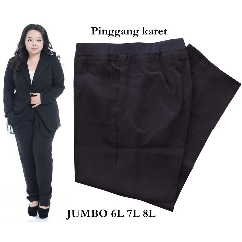 NHM Celana Kerja Wanita Jumbo BigSize Celana Kantor Celana Bahan OverSize Celana Panjang wanita 6L 7L 8L Celana Kantor Murah