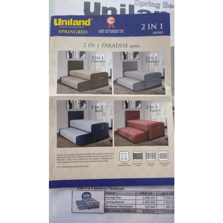 Uniland Springbed 2in1 Paradise Series