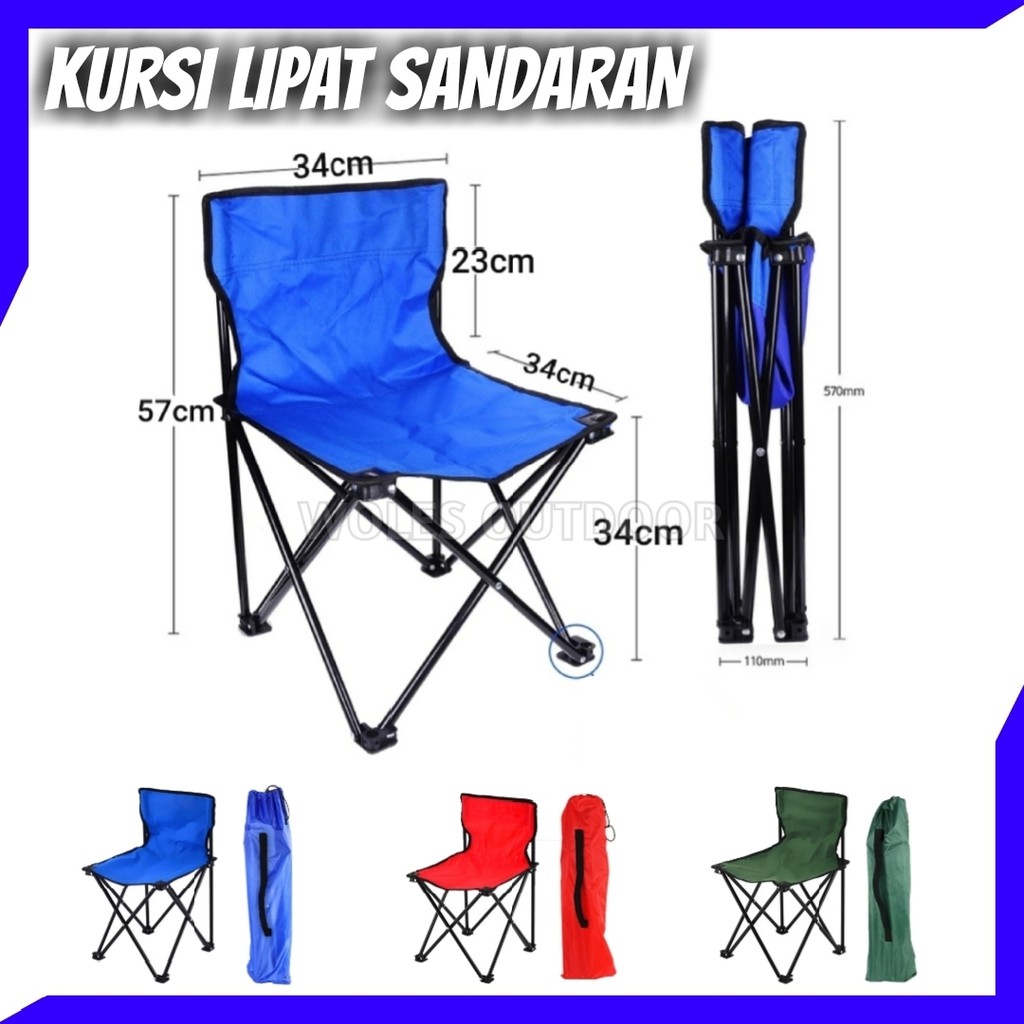  Kursi  Lipat  Dengan Sandaran Untuk Camping dan Santai 