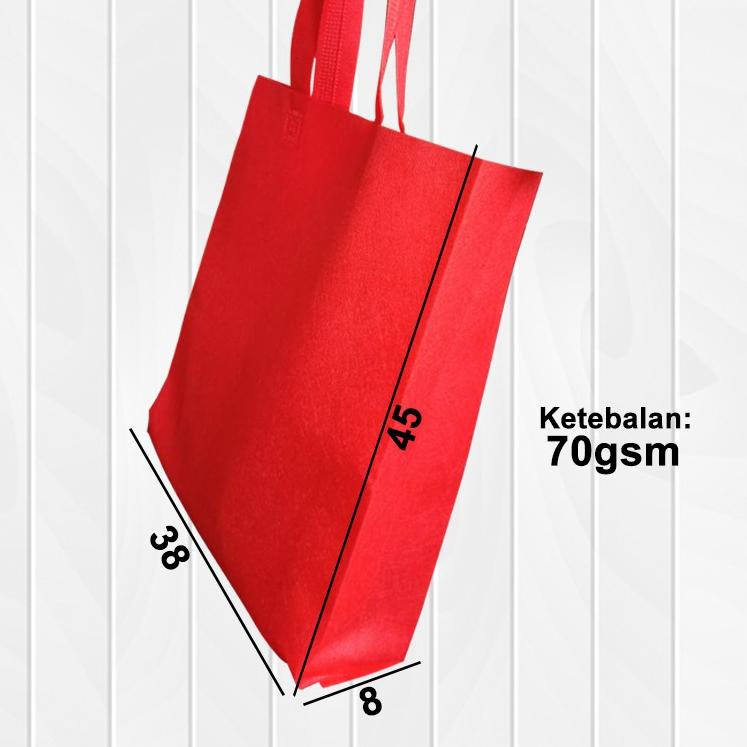 

㍐ Tas Spunbond Handle 12pcs Ukuran 38x45 Tebal 70gsm ⇯