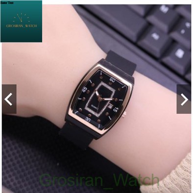 Jam Tangan Wanita Korea Fashion Oval Strap Rubber HP-66 Tanggal Aktif [G_W]