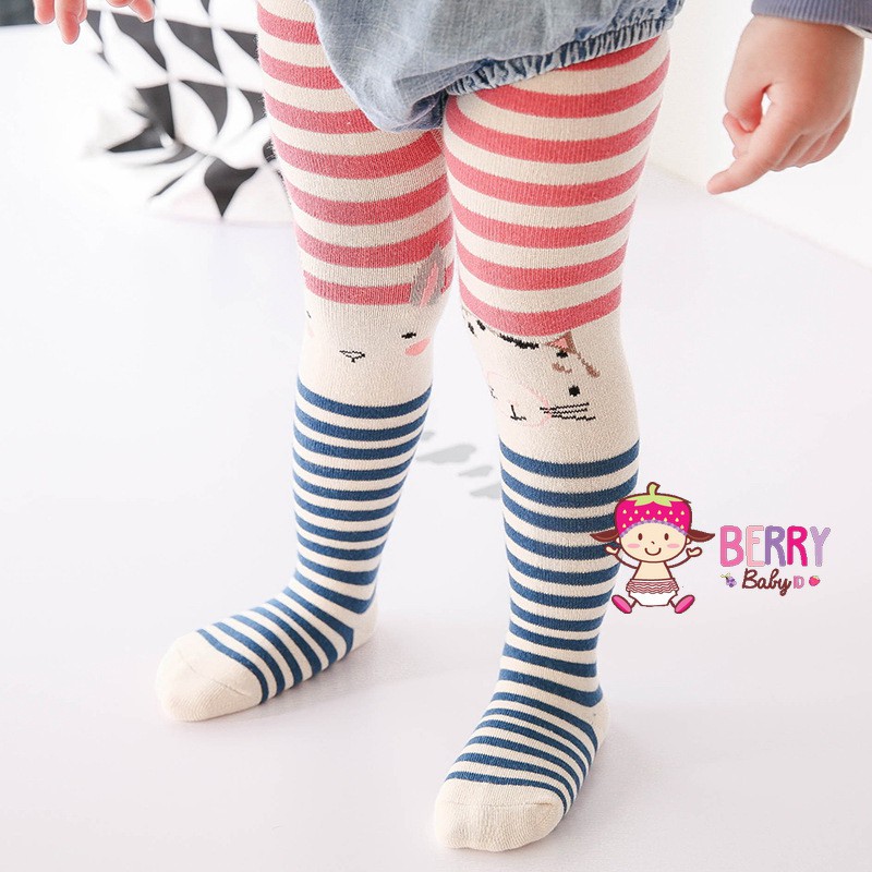 YooBerry Celana Panjang Bayi Legging Tutup Kaki Antislip Red Blue Rabbit Berry Mart