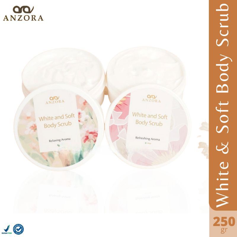 White and soft body scrub anzora