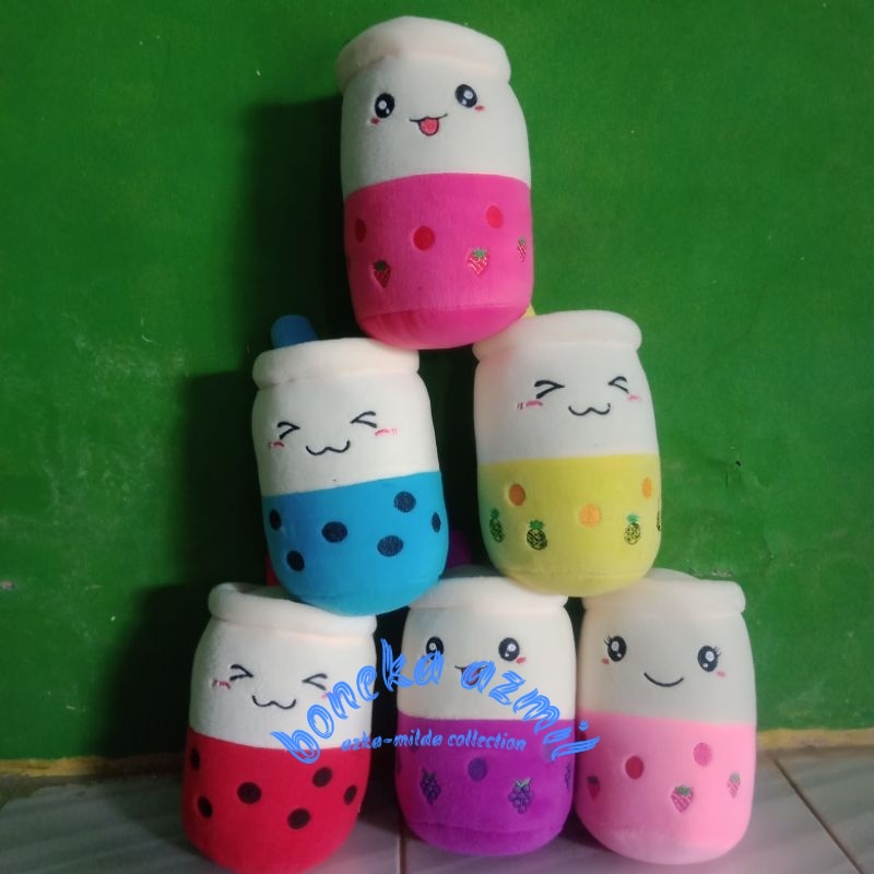 Boneka Boba bubble milk tea paduan warna size m