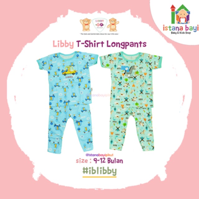 Libby Short Slevee Tees + Casual longpants 9-12 bulan / Baju bayi