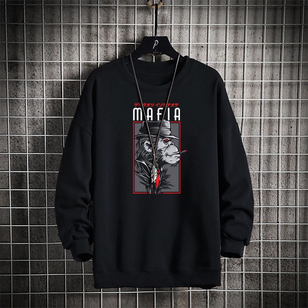 Sweater crewneck pria MAFIA sweter cowok distro murah