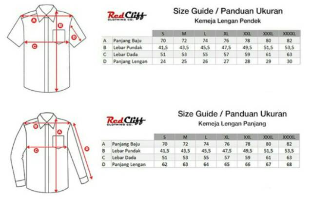 Kemeja koko RED CLIFF (TG. PENDEK &amp; PANJANG)