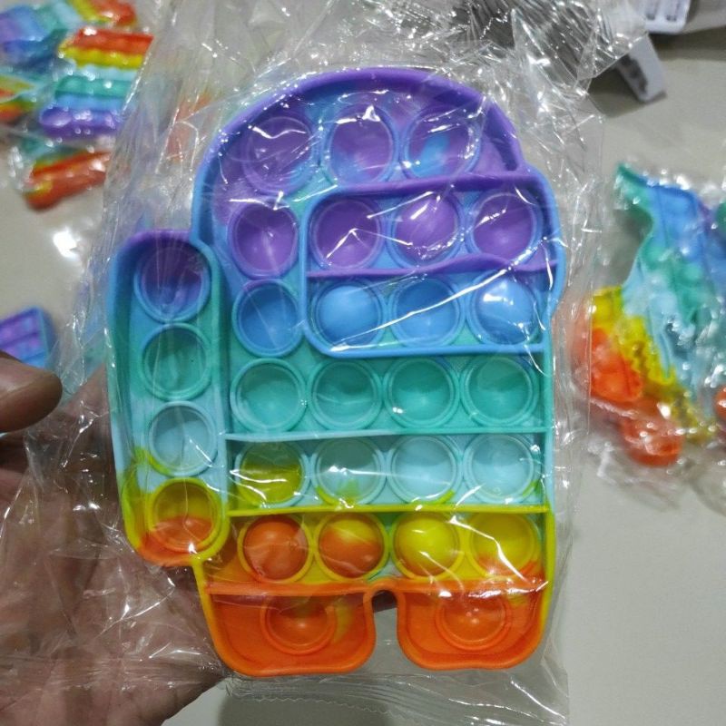 Pop It Fidget Toys Mainan Gelembung // Pop It Rainbow-AmongUs Pelangi