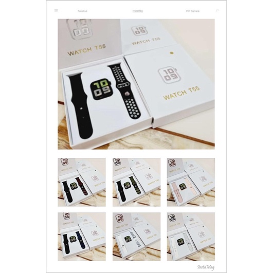 Jam tangan SMARTWATCH T55 T500 &amp; T500+ Double strap bisa telfon dan ganti walpaper jam tangan wanita