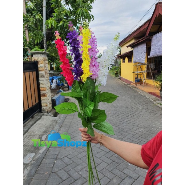 WD - Lavender Anggrek x1 / Bunga Sutera Bunga Tunggal Cabang Tinggi 90cm