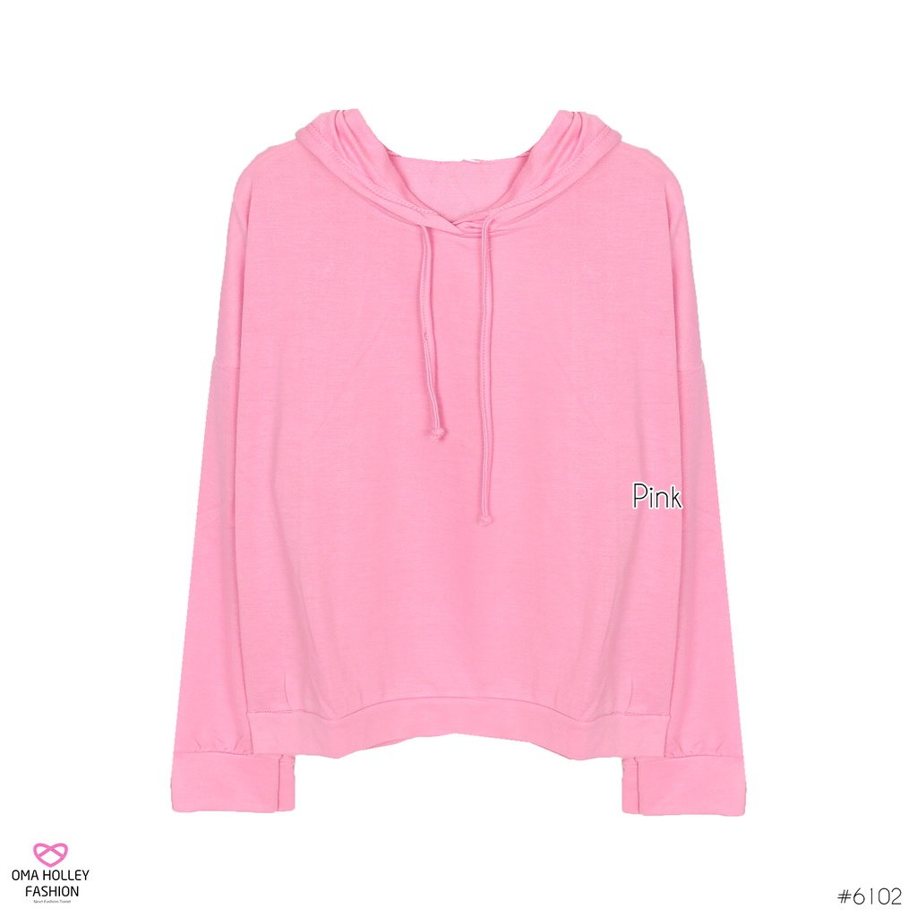 (COD) OH Fashion Casey Mizuki Hoodie Wanita Lengan Panjang #6102-Pink
