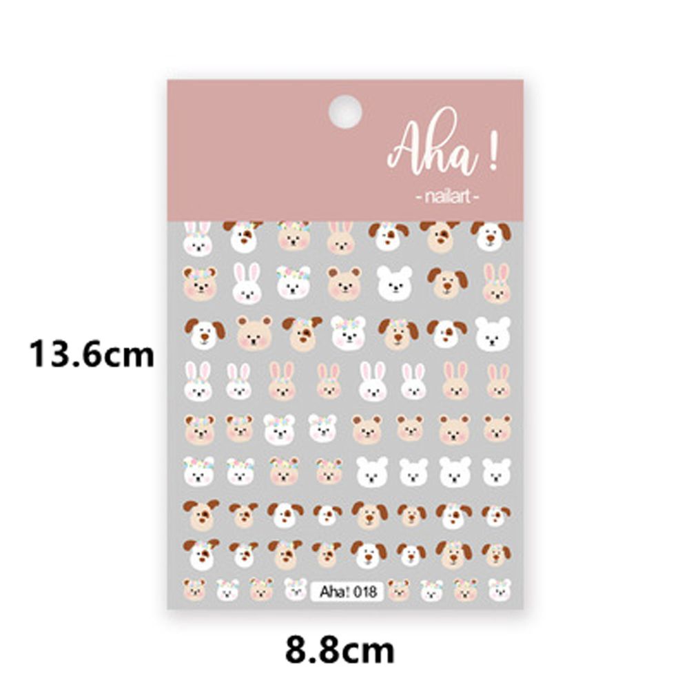 Mxbeauty Stiker Kuku Motif Kartun Kelinci / Anjing / Api / Smiley Multiwarna Untuk Aksesoris Nail Art / Manicure Diy