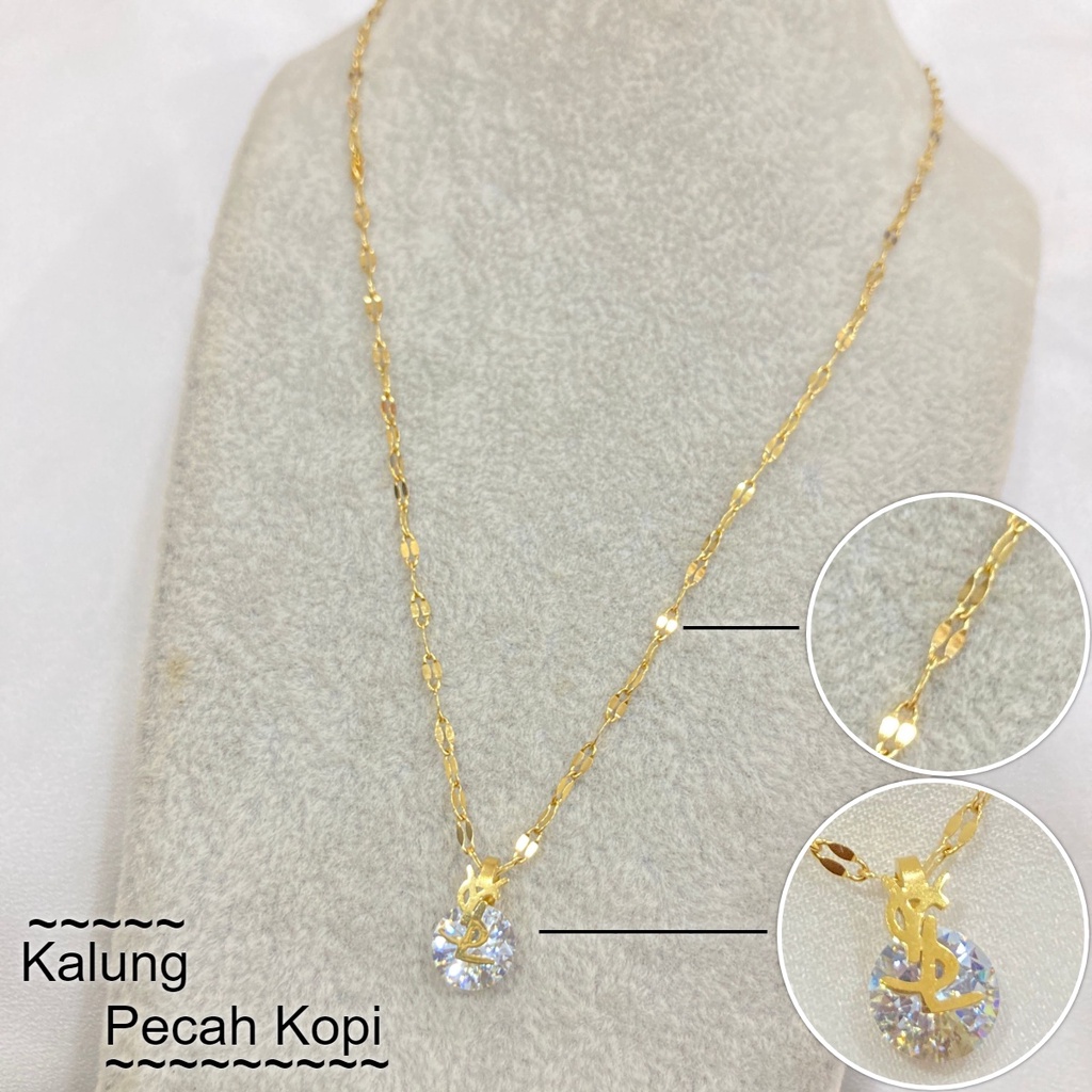 Kalung Wanita Titanium Liontin Anti Karat Simple Aksesoris Perhiasan